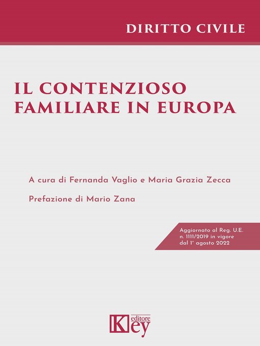 Title details for Il contenzioso familiare in Europa by Fernanda Vaglio - Available